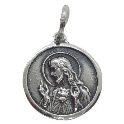 Medalla Virgen Maria Auxiliadora y Corazón de Jesús ref.12101